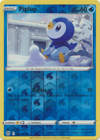 Brilliant Stars - 035/172 - Piplup - Reverse Holo