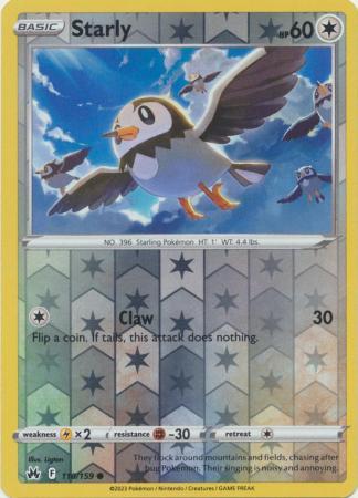 Crown Zenith - 110/159 - Starly - Reverse Holo