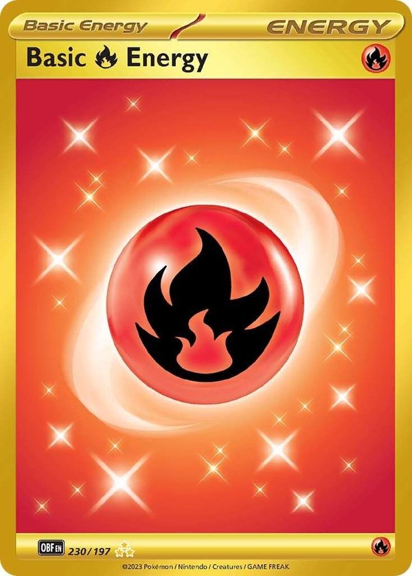 Obsidian Flames - 230/197 - Basic Fire Energy (Secret Rare)