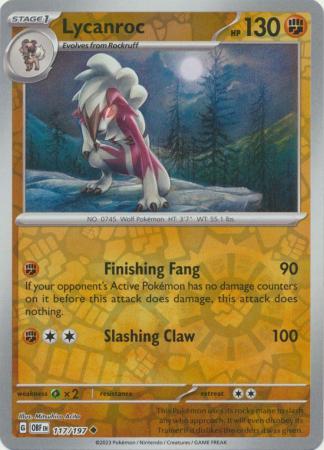 Obsidian Flames - 117/197 - Lycanroc - Reverse Holo