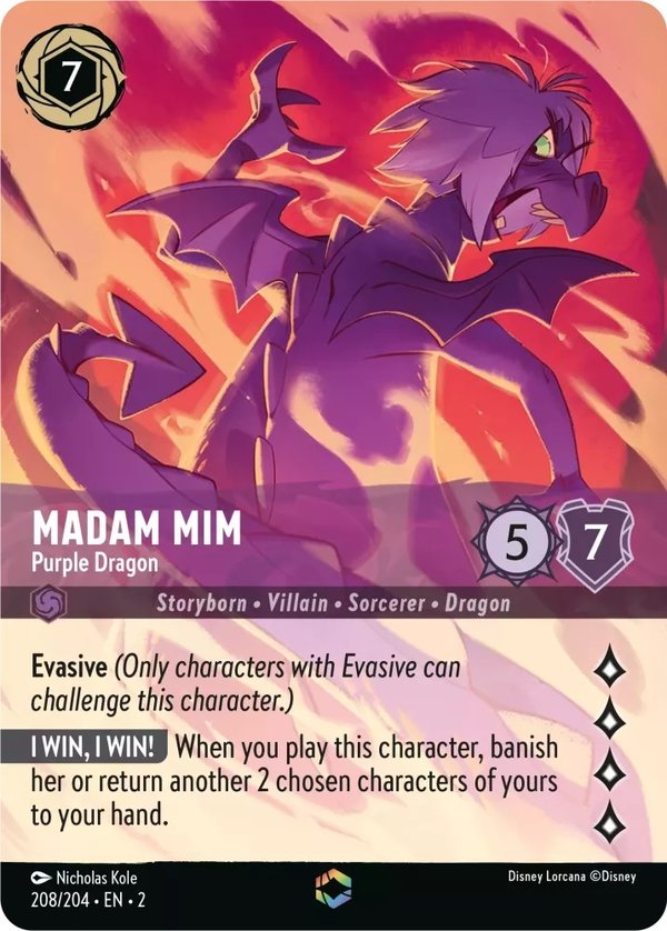 Rise of the Floodborn - 208/204 - Madam Mim - Purple Dragon - Holofoil